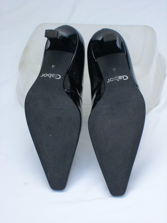 Image 3 of GABOR Black Patent Leather Court Shoes–Size 4/37