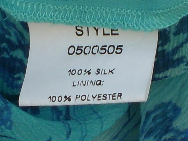 Image 3 of JEFF BANKS Turquoise Silk Dress-Size 18