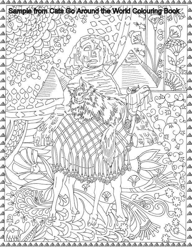 Image 2 of Cats Go Around the World Colouring Book (Bestseller)