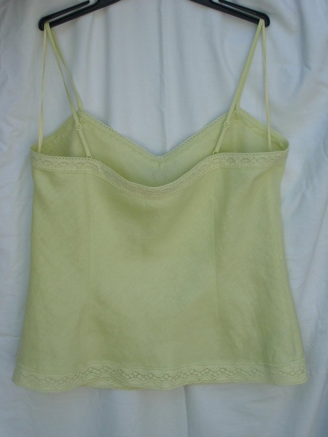 Image 2 of PER UNA Green Linen Sleeveless Top –Size 16