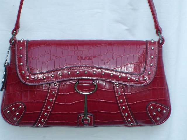 Preview of the first image of BULAGGI Red Leather Shoulder Handbag – NEW!.
