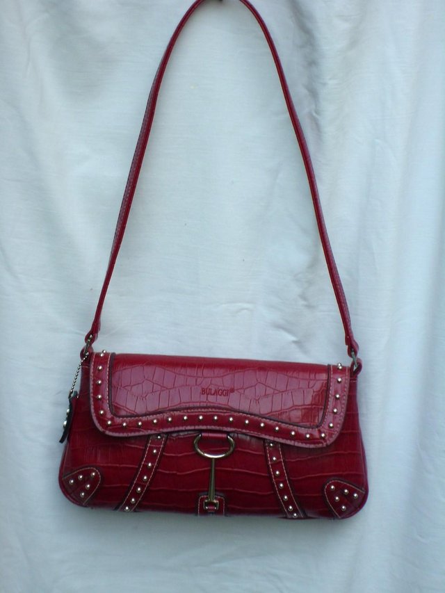 Image 3 of BULAGGI Red Leather Shoulder Handbag – NEW!