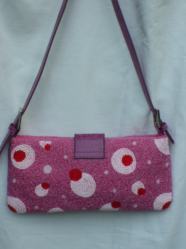Image 2 of BEAD SHOP Pink Bead/Embroidery Shoulder Handbag – NEW!