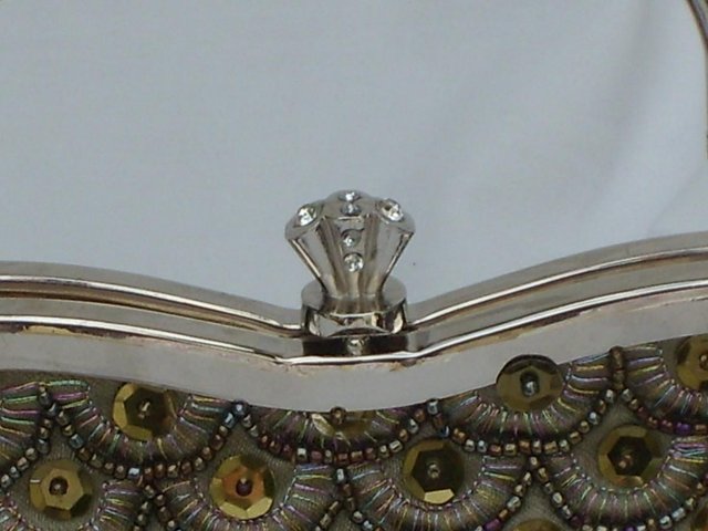 Image 3 of Gold Snap Top Sequin Handbag