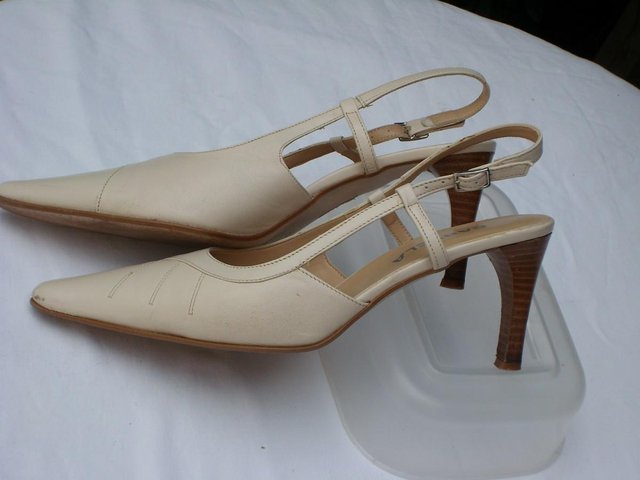 Image 2 of CARVELA Cream Leather Sling Back Shoes–Size 5/38