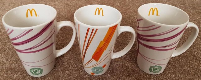 Preview of the first image of 3 Collectable McDonalds Kenco Coffee Cups.   BX7.