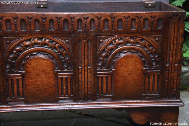 Image 77 of A TITCHMARSH & GOODWIN OAK BLANKET TOY LOG BOX CHEST COFFER