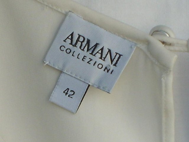Image 2 of ARMANI COLLEZIONE Cream Silk Top–Size 10 (42)