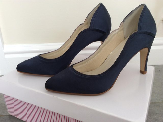 Preview of the first image of Navy Blue Satin court she.