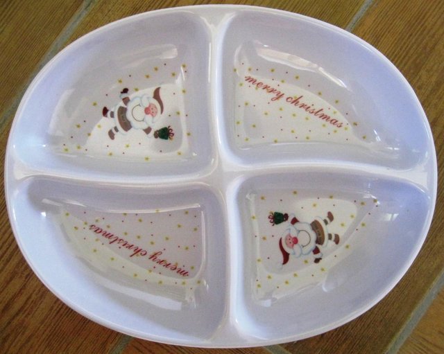 Preview of the first image of Oval shaped Christmas 'nibbles' dish.