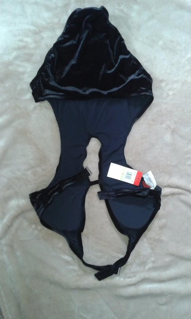 Image 2 of Jantzen black velvet swimsuit, vintage, sexy,US 4, UK 8