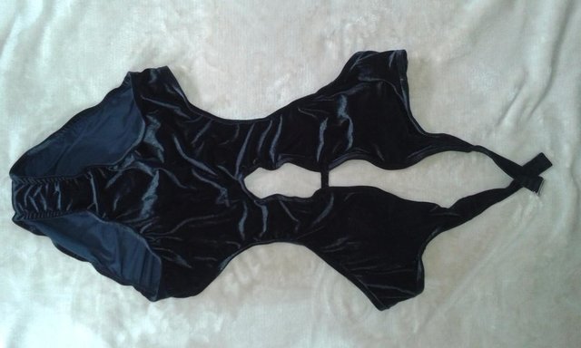 Image 3 of Jantzen black velvet swimsuit, vintage, sexy,US 4, UK 8