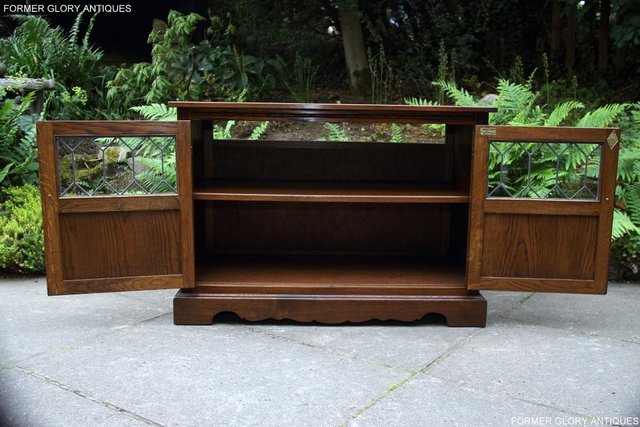 Image 38 of 2 OLD CHARM LIGHT OAK TV HI FI DVD CD STAND TABLE CABINETS