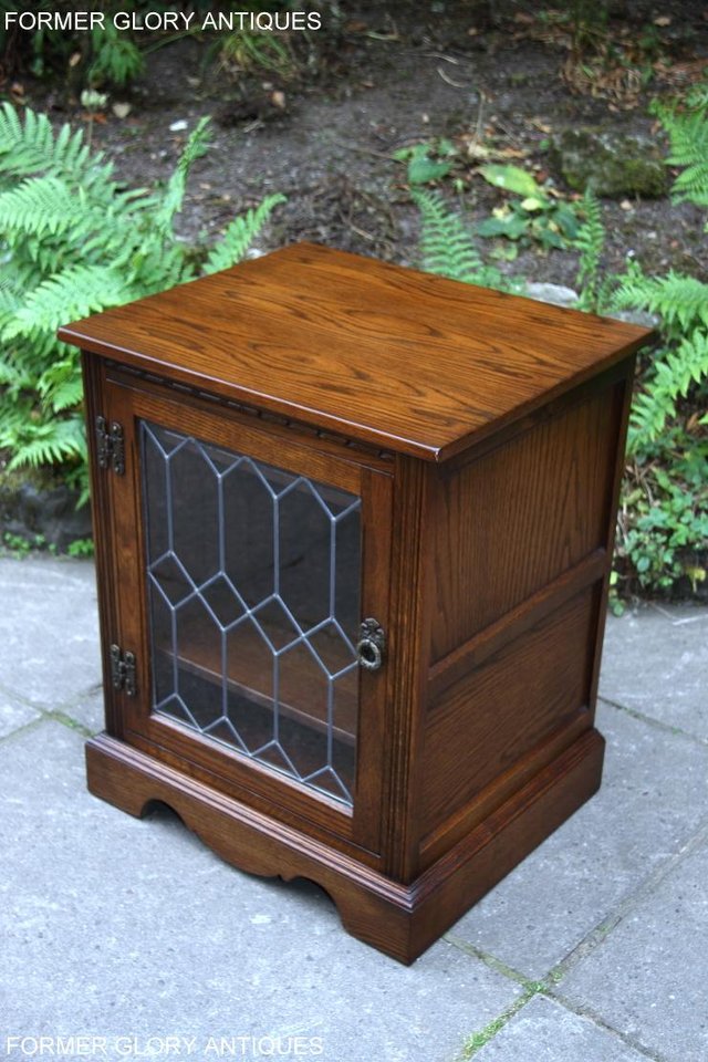 Image 53 of 2 OLD CHARM LIGHT OAK TV HI FI DVD CD STAND TABLE CABINETS