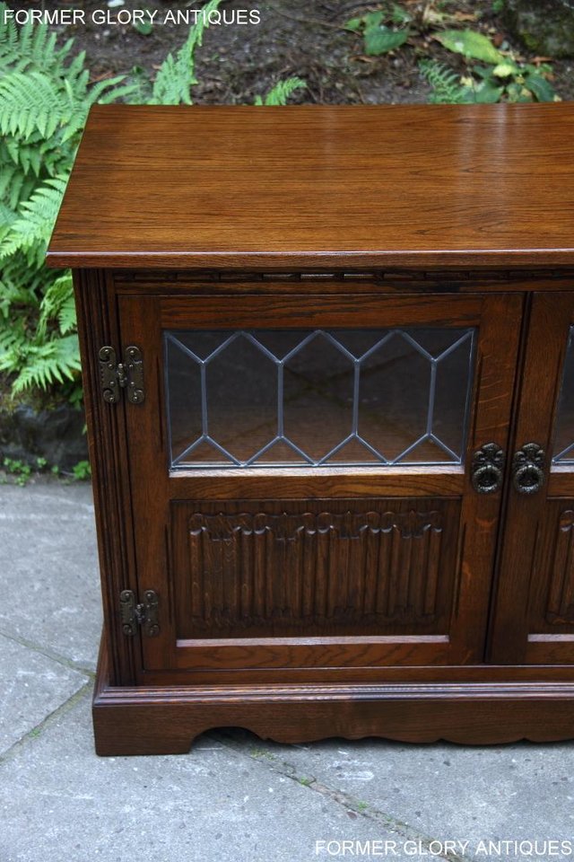Image 58 of 2 OLD CHARM LIGHT OAK TV HI FI DVD CD STAND TABLE CABINETS