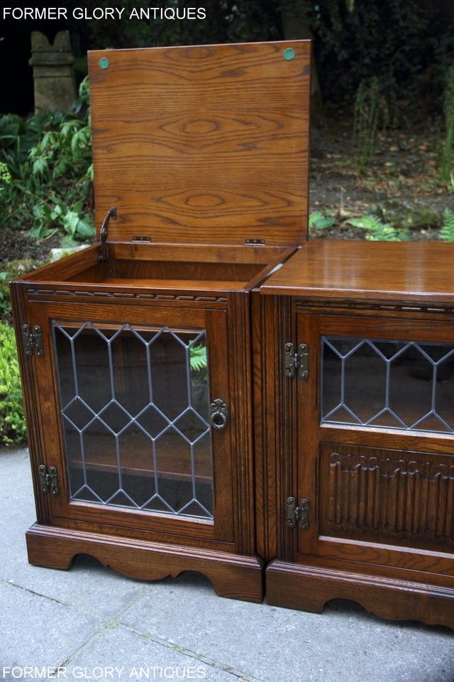 Image 72 of 2 OLD CHARM LIGHT OAK TV HI FI DVD CD STAND TABLE CABINETS