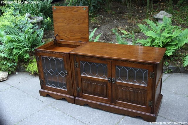 Image 119 of 2 OLD CHARM LIGHT OAK TV HI FI DVD CD STAND TABLE CABINETS