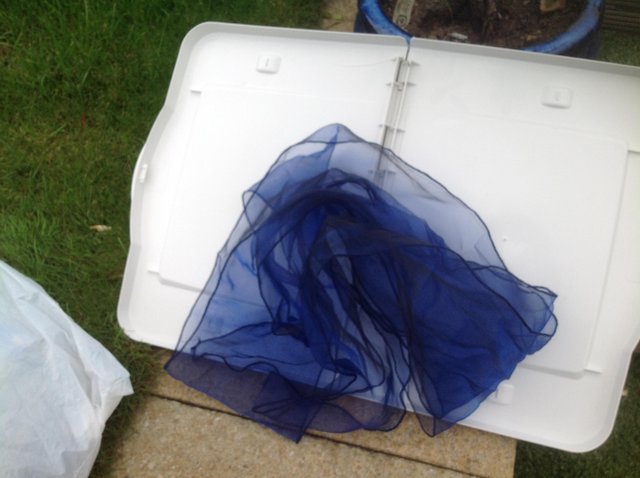 Preview of the first image of Wedding - royal blue organza chair sashes.