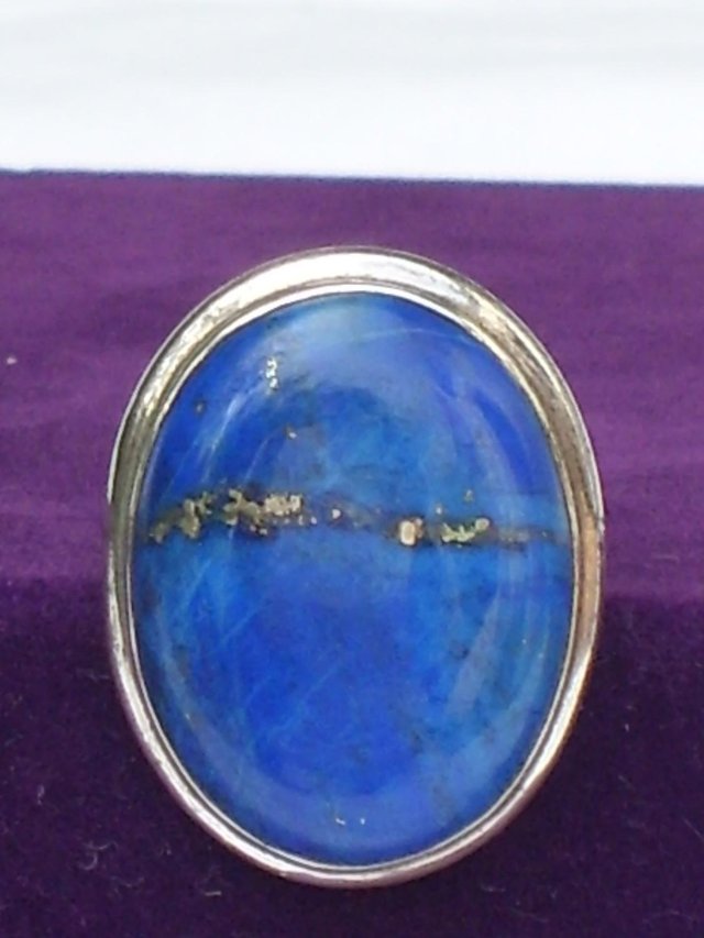 Image 2 of 925 Sterling Silver Ring With Large Lapis Lazuli