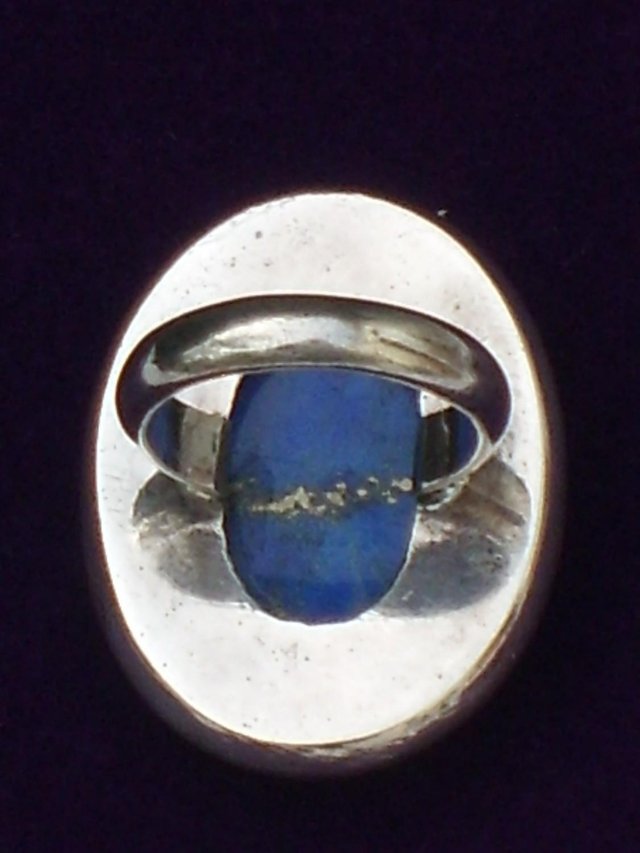 Image 3 of 925 Sterling Silver Ring With Large Lapis Lazuli