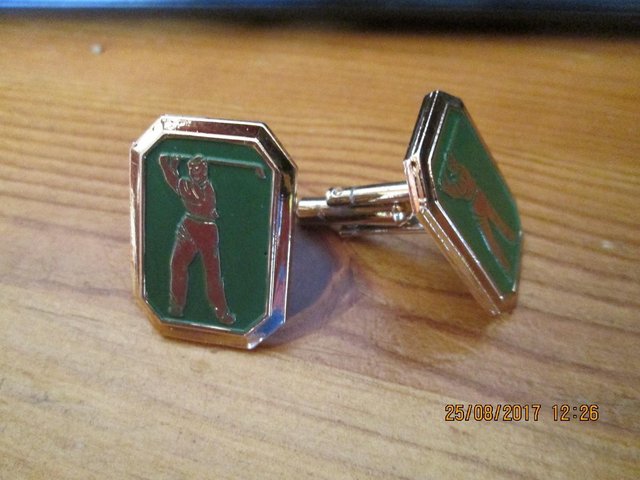 Preview of the first image of Golfer Cufflinks (Incl P&P).