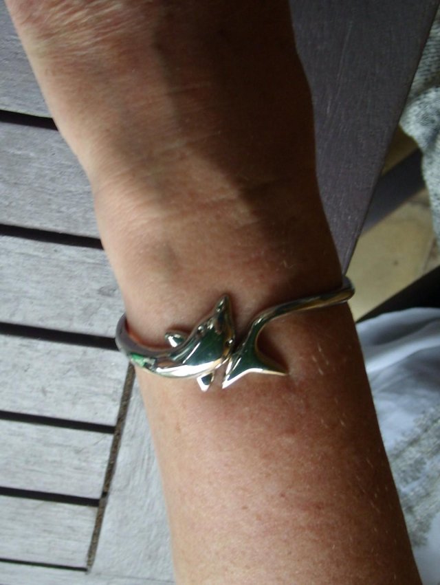 Image 2 of Silver Toned Dolphin Bracelet NEW!