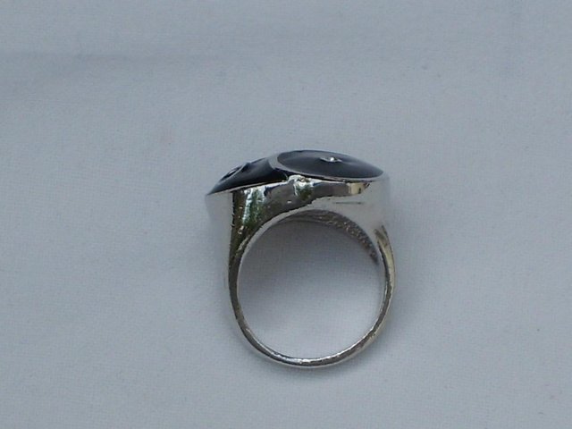 Image 2 of Costume Ring - Black Enamel & Diamante NEW!
