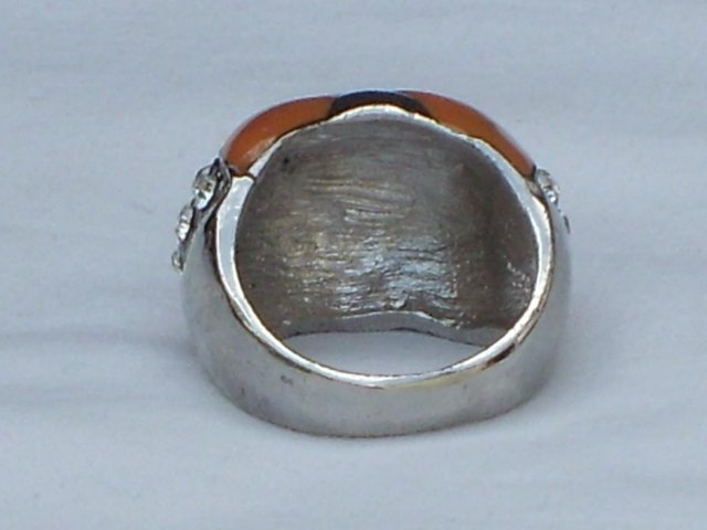 Image 2 of Costume Ring – Orange Enamel & Diamante NEW!