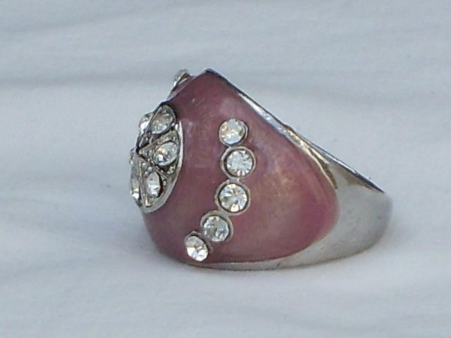 Image 3 of Costume Ring – Pink Enamel & Diamante NEW!