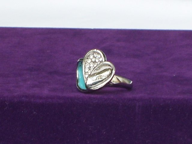 Image 2 of Costume Ring – Turquoise Enamel & Diamante NEW!
