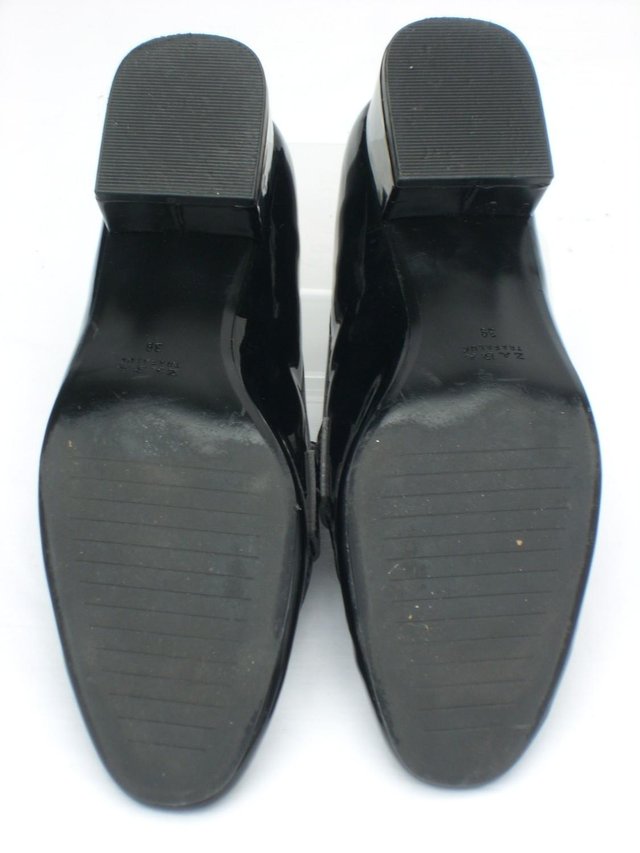 Image 3 of ZARA TRAFULUC Black Patent Loafer Shoes – Size 6/39