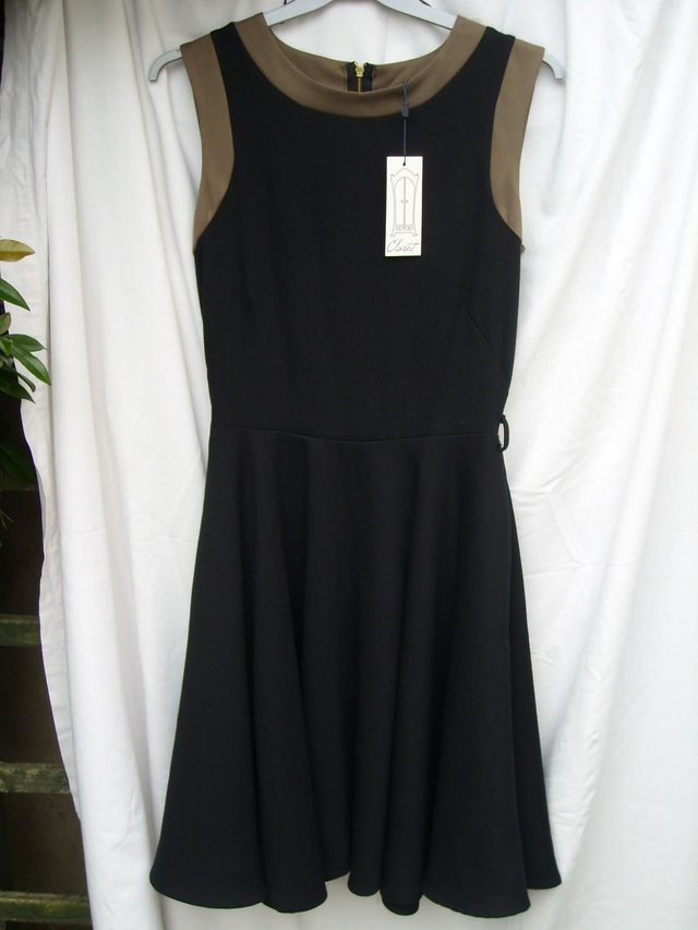 Preview of the first image of CLOSET Black Day Dress – Size 10 – NEW WITH TAGS.
