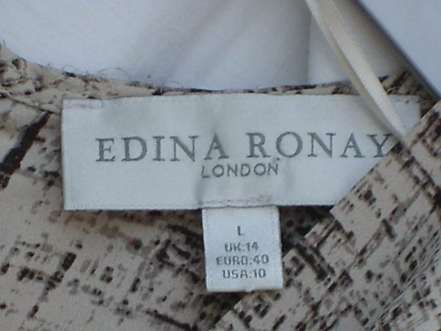 Image 2 of EDINA RONAY Beige/Black Top – Size 14