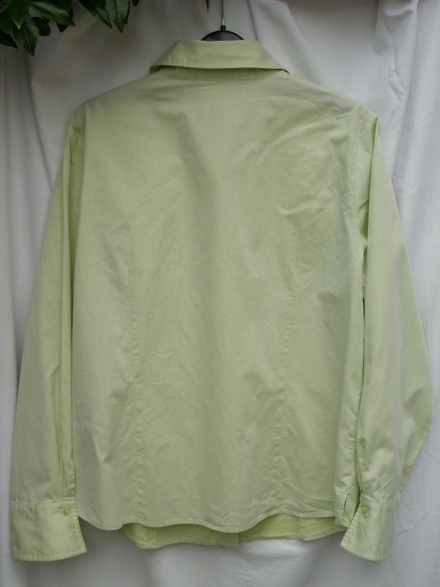 Image 2 of FRANK WALDER Pale Green Cotton Shirt – Size 16