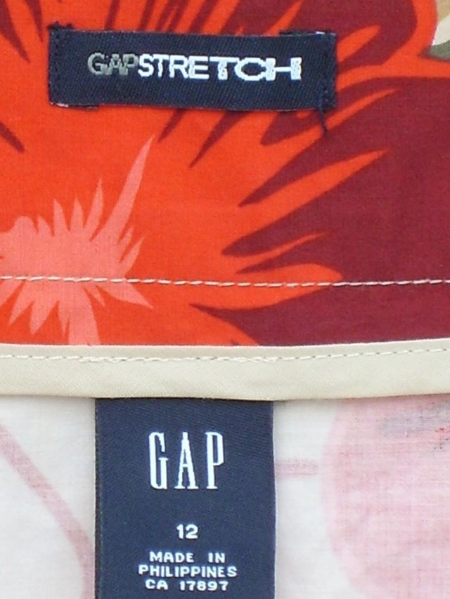 Image 2 of GAP Stretch Red Print Skirt – Size 12