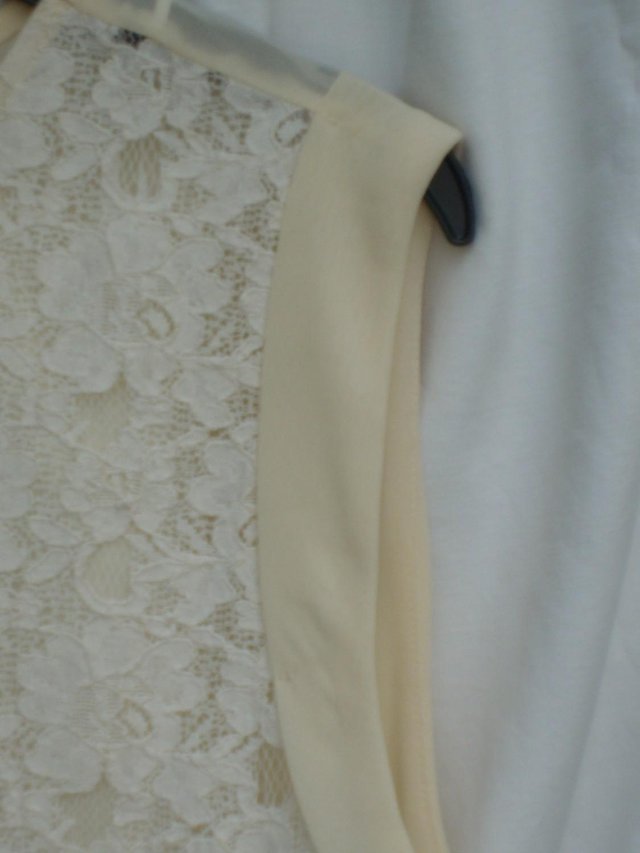 Image 2 of LOUCHE Cream Lace Sleeveless Top – Size 10