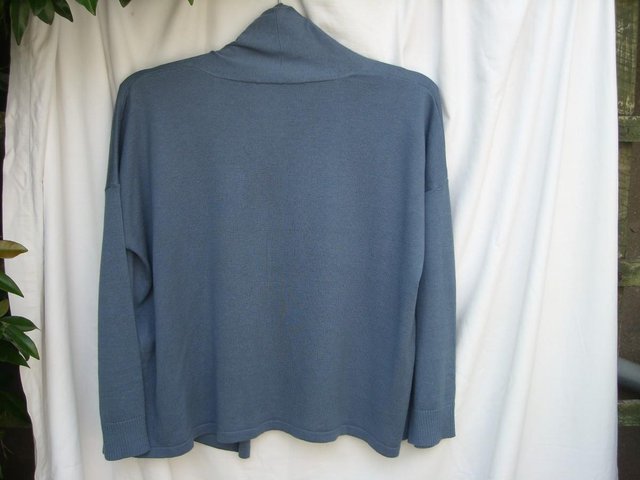 Image 2 of MAX MARA WEEKEND Blue Silk Mix Jacket Top – Size 10 (M)