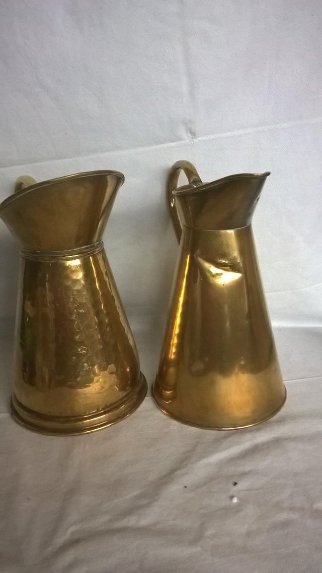 Preview of the first image of Brass  Water Jugs x2  Large 24 cm approx as you can see from.