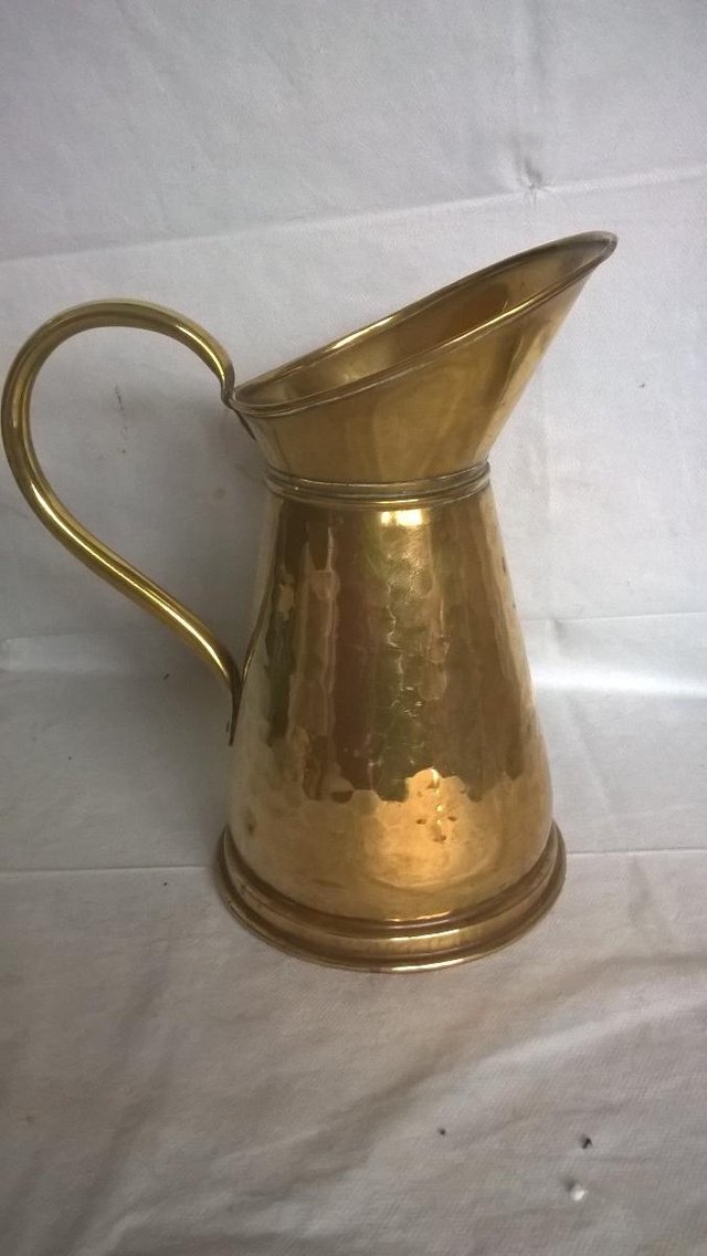 Image 3 of Brass  Water Jugs x2  Large 24 cm approx as you can see from