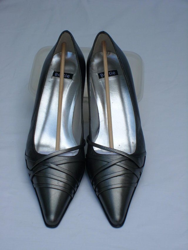 Image 2 of BERTIE Gunmetal Grey Leather Shoes – Size 6/39