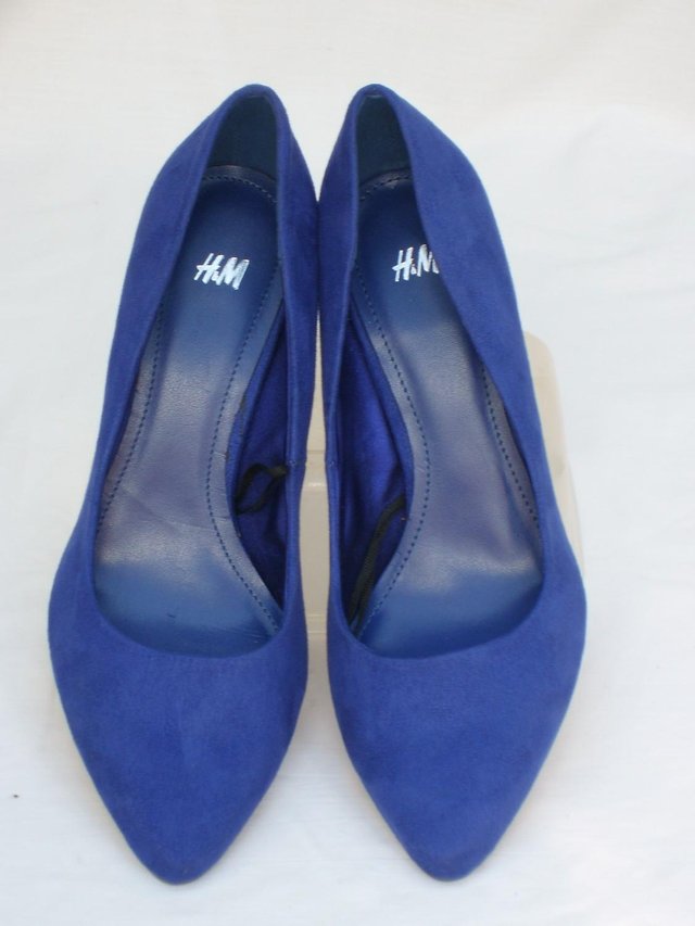 Image 2 of H&M Faux Suede Blue Shoes – Size5/38 NEW