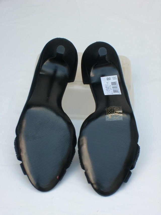 Image 3 of PRINCIPLES Black Satin Evening Shoes– Size8/41 NEW