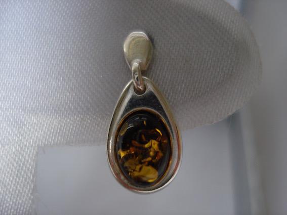 Image 2 of 925 STERLING SILVER & AMBER EARRINGS