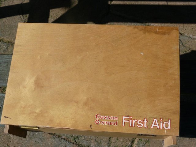 Preview of the first image of Vintage Wooden First Aid Box.