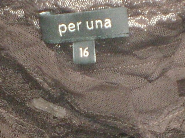 Image 2 of M&S PER UNA Brown Crinkle Top – Size 16