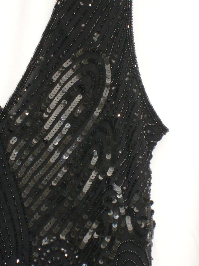Image 2 of MONSOON Black Silk Beaded Top – Size 14