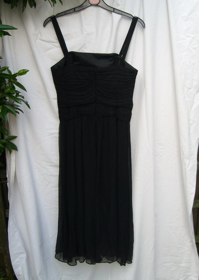 Image 3 of L K BENNETT Black Silk Dress – Size 8