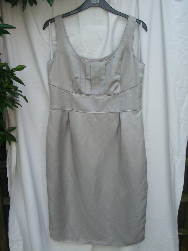 Preview of the first image of MONSOON  Silver/Grey Linen Mix Dress – Size 14 NEW.