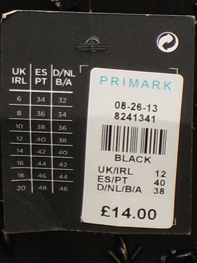 Image 3 of PRIMARK Black Beaded Crop Top – Size 12 NEW