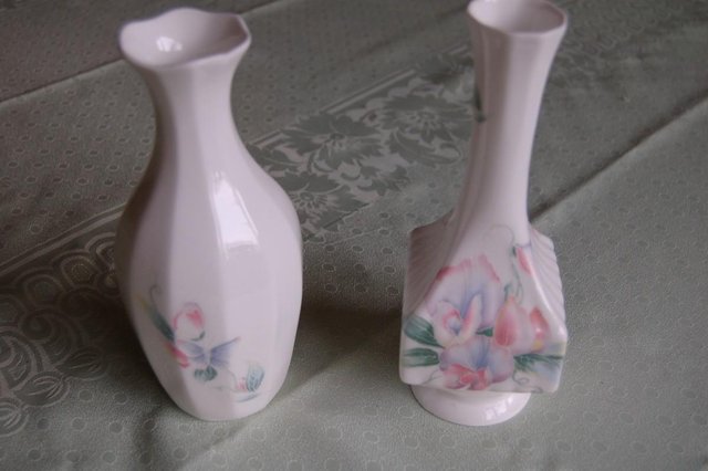 Image 2 of Aynsley 'Little Sweetheart' Fine Bone China Vases, as New